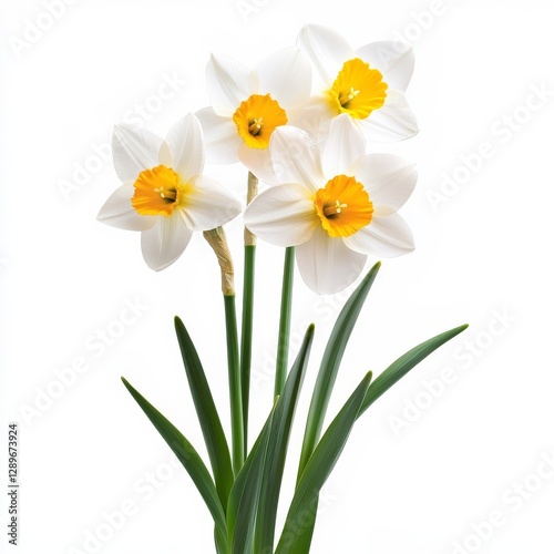 White tulips and narcissus.