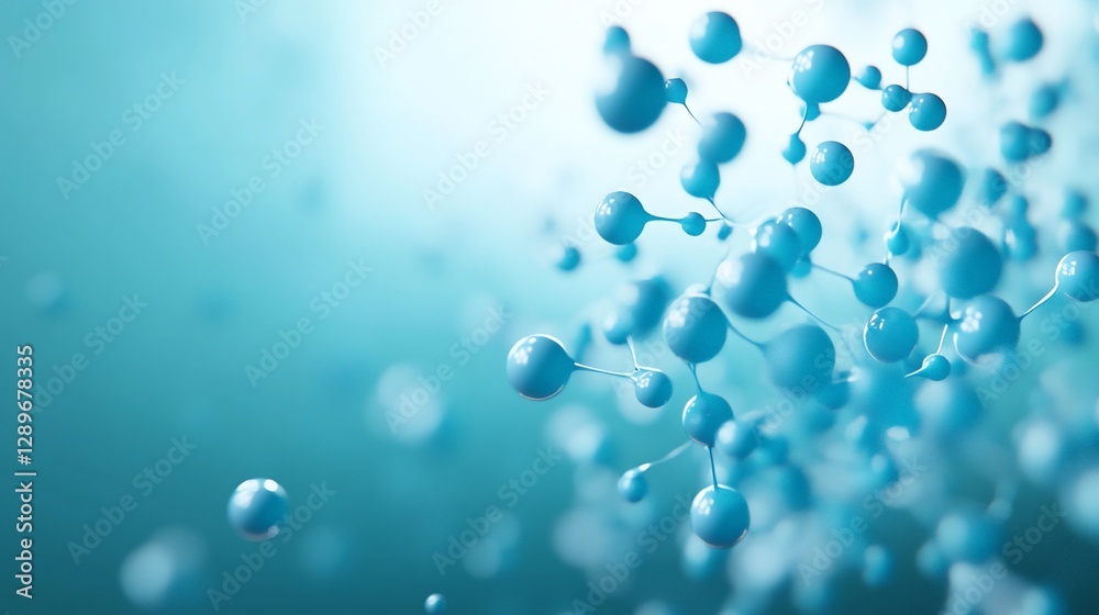 Blue molecules, science, abstract background, research Blue molecules, science, abstract background, research
