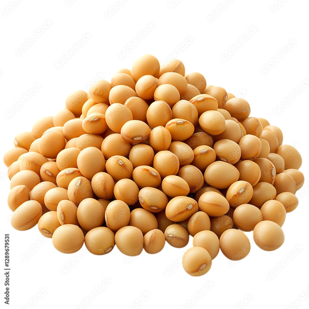 A Mound of Raw Soybeans with Light Yellow Color Isolated on Transparent Background A Mound of Raw Soybeans with Light Yellow Color Isolated on Transparent Background
