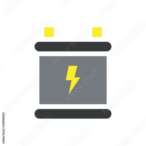 Automotive battery flat icon vector design illustration. 
