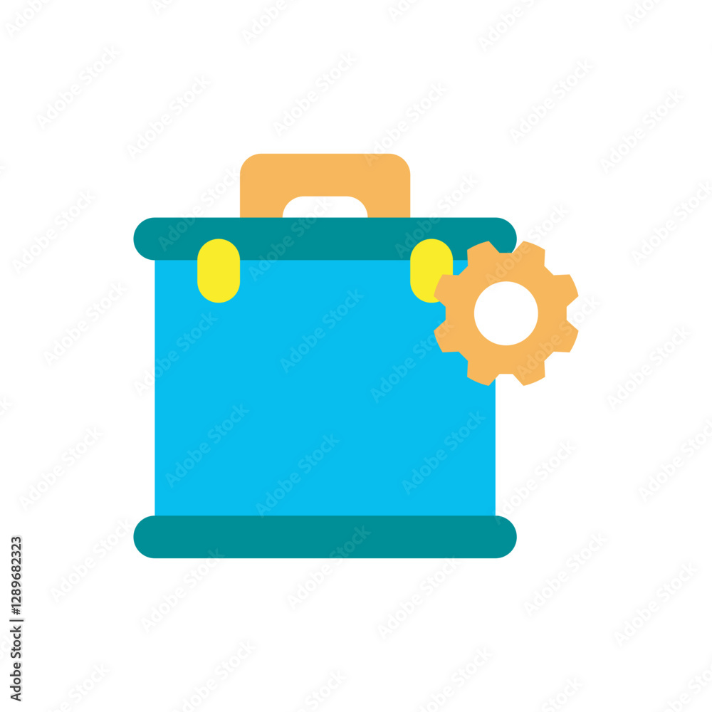 Toolkit box flat icon vector design. Handyman, carpenter toolkit box, renovation symbol design illustration. Toolkit box flat icon vector design. Handyman, carpenter toolkit box, renovation symbol design illustration.