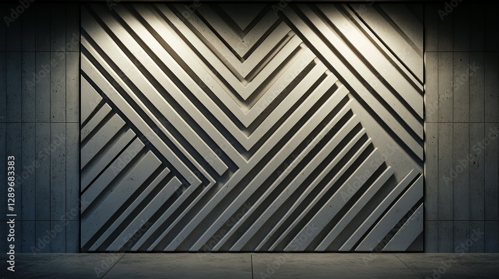 Fototapeta premium A concrete wall with an artistic geometric pattern design