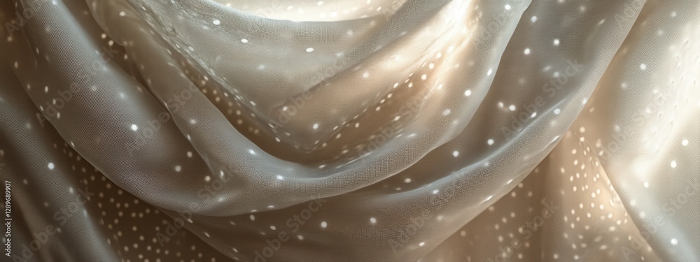 Polka-Dot Sheer Curtains, delicate fabric, playful patterns, soft drapes, elegant home decor accent, versatile styling options, transparent background