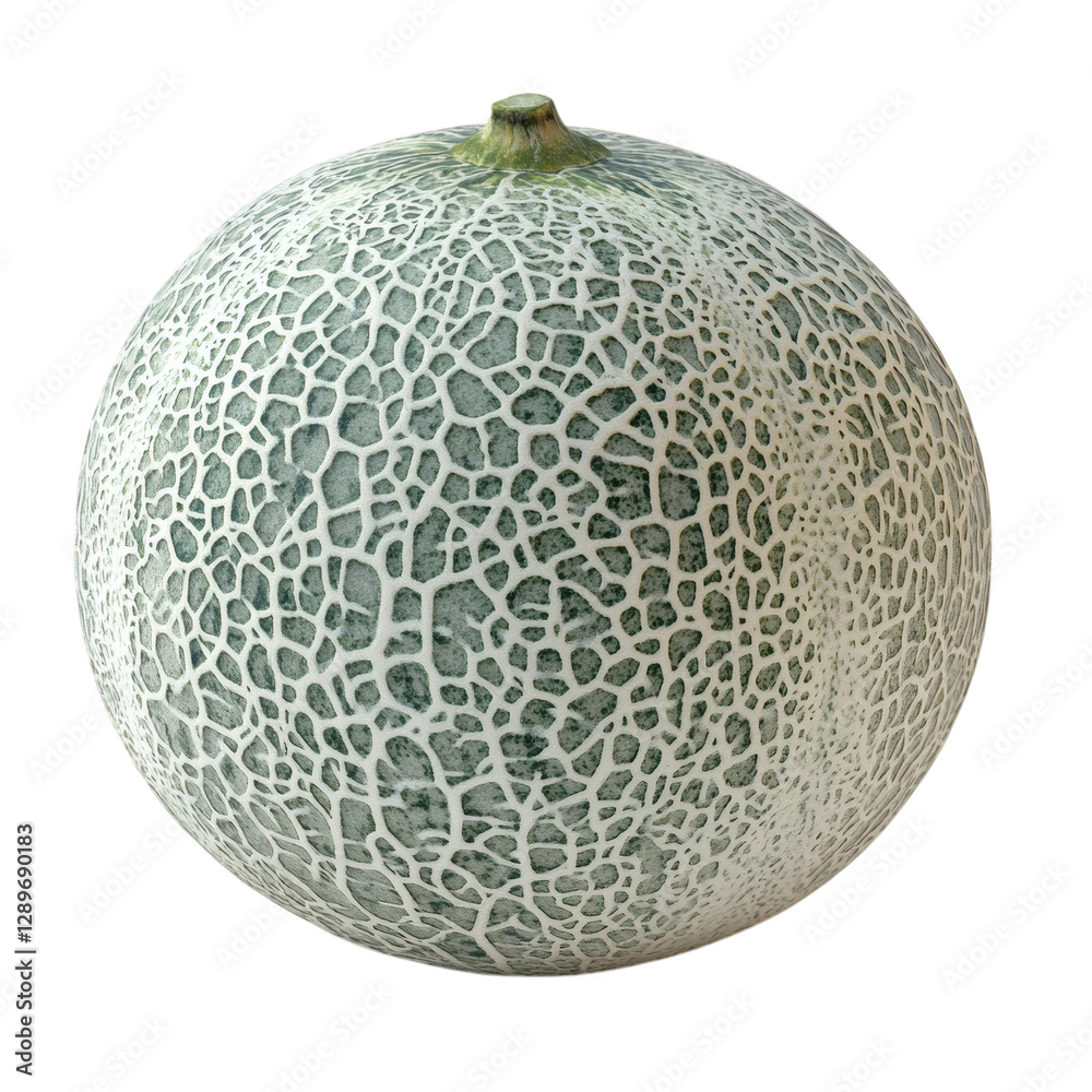 A Fresh Cantaloupe with Sweet Orange Isolated on Transparent Background A Fresh Cantaloupe with Sweet Orange Isolated on Transparent Background