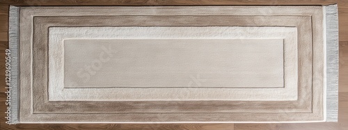 Obraz na płótnie Minimalist Rectangular Rug with Border, Elegant design, Soft texture, Versatile decor piece, Ideal for modern interiors, PNG format, Transparent background w salonie