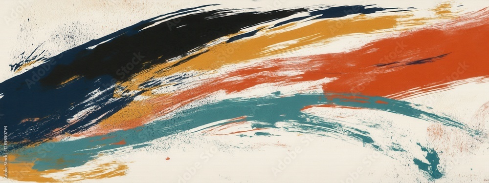 Abstract Brush Stroke Rug Design, Rectangular shape, Intricate lines, Modern decor element, Versatile for various interior styles, Transparent background