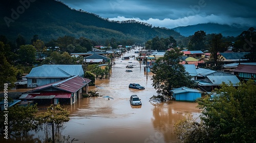 Floodwaters inundate village homes