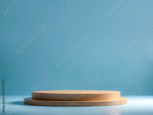 Podium for product presentation Blue