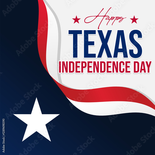social media post greeting card with Texas Independence Day theme