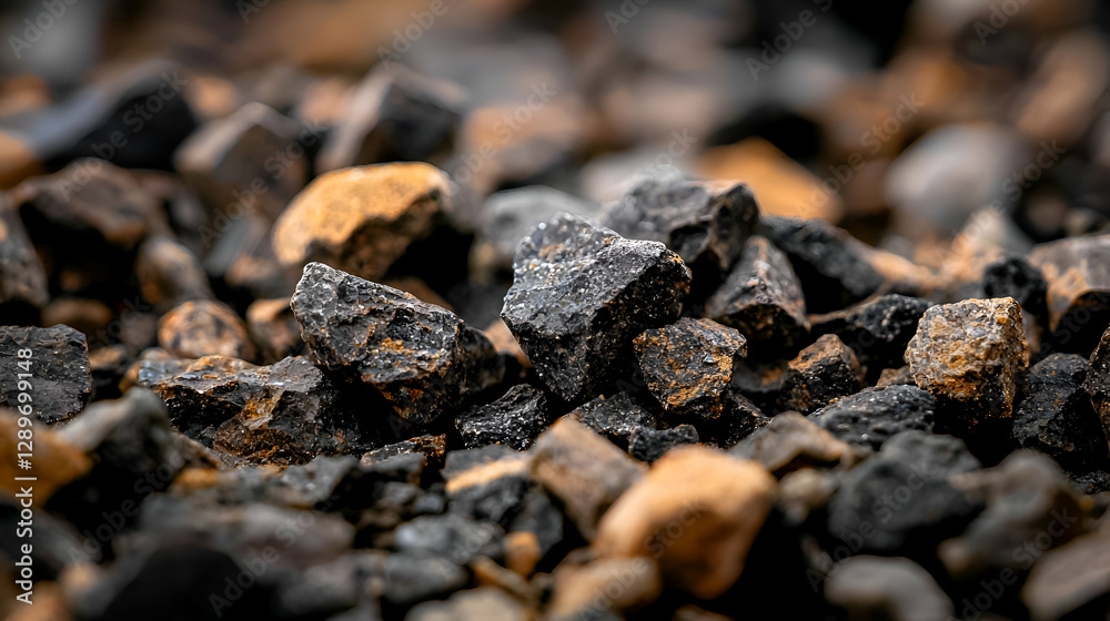 Close-Up of Dark Brown and Black Rocks and Gravel Texture Close-Up of Dark Brown and Black Rocks and Gravel Texture