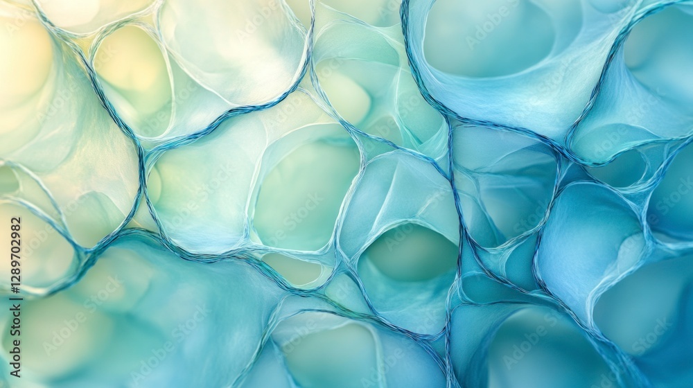 Abstract blue and green cellular structure with soft gradients and intricate patterns resembling natural textures and formations Abstract blue and green cellular structure with soft gradients and intricate patterns resembling natural textures and formations