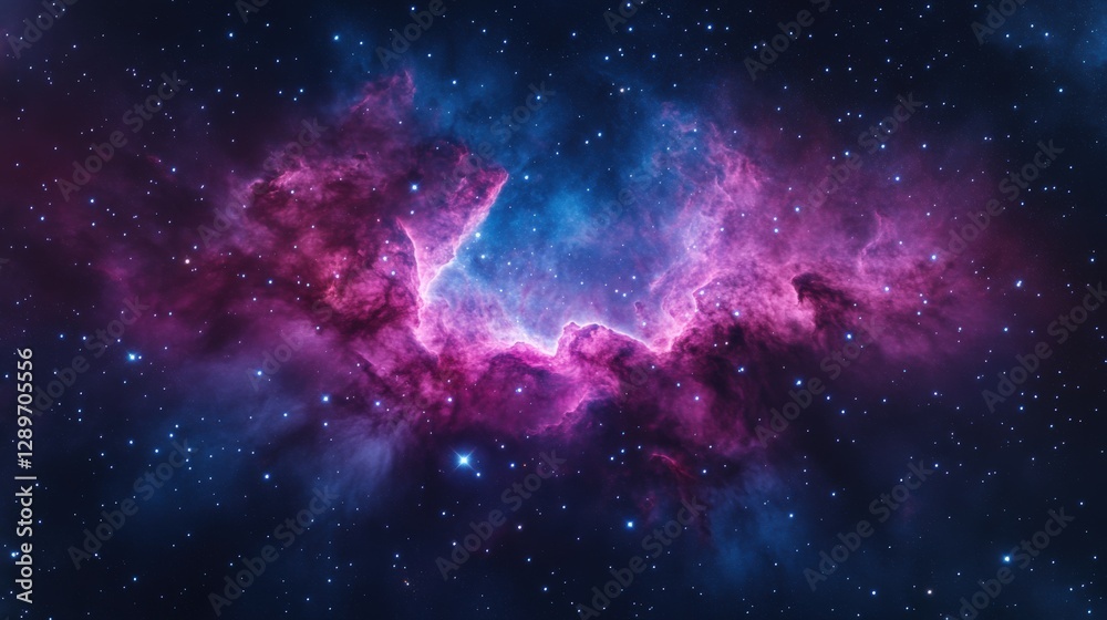 Obraz premium Cosmic Nebula with Stars in Deep Space