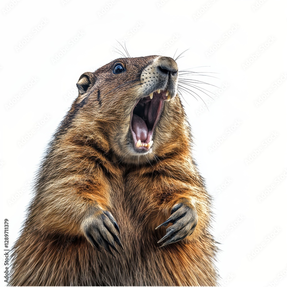 Closeup view of cute groundhog Closeup view of cute groundhog