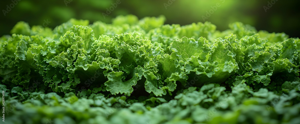 Close Up Of Fresh Green Lettuce Leaves Close Up Of Fresh Green Lettuce Leaves