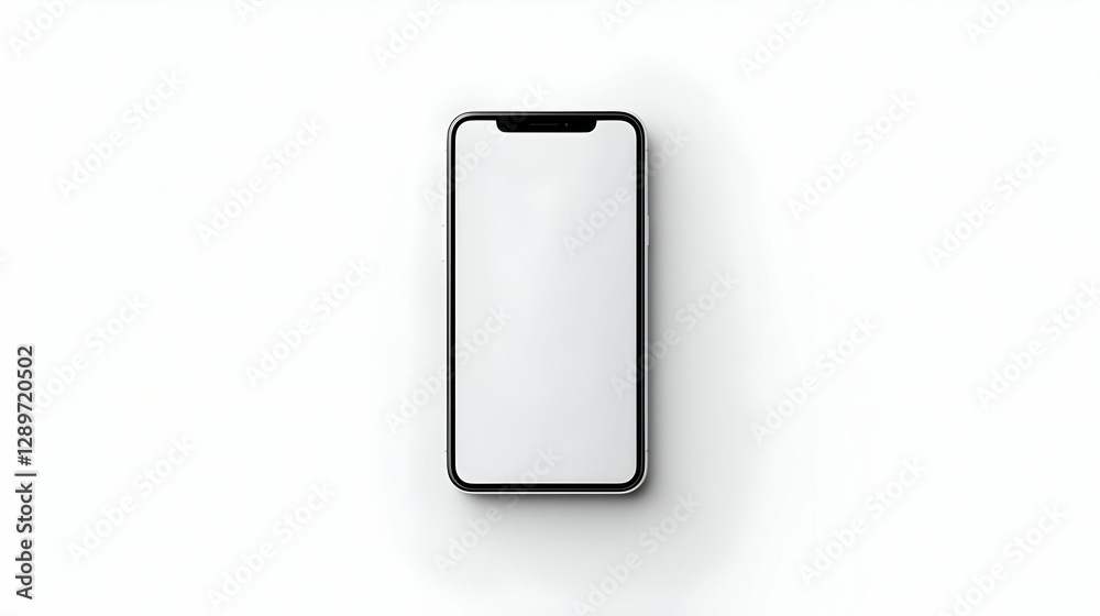 White Smartphone with Blank Screen on White Background White Smartphone with Blank Screen on White Background
