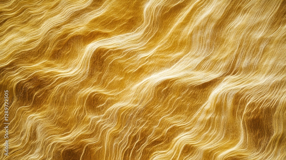 Abstract Golden Waves Texture with Flowing Light and Shadows in Soft Earthy Tones for Artistic Backgrounds and Designs