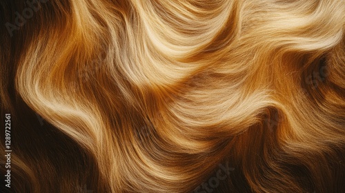 Smooth Waves of Shiny Golden Blonde Hair Texture with Natural Flow and Soft Highlights