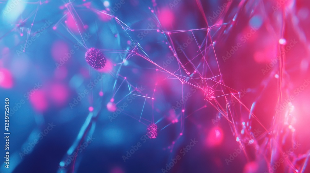 Futuristic network of glowing digital connections