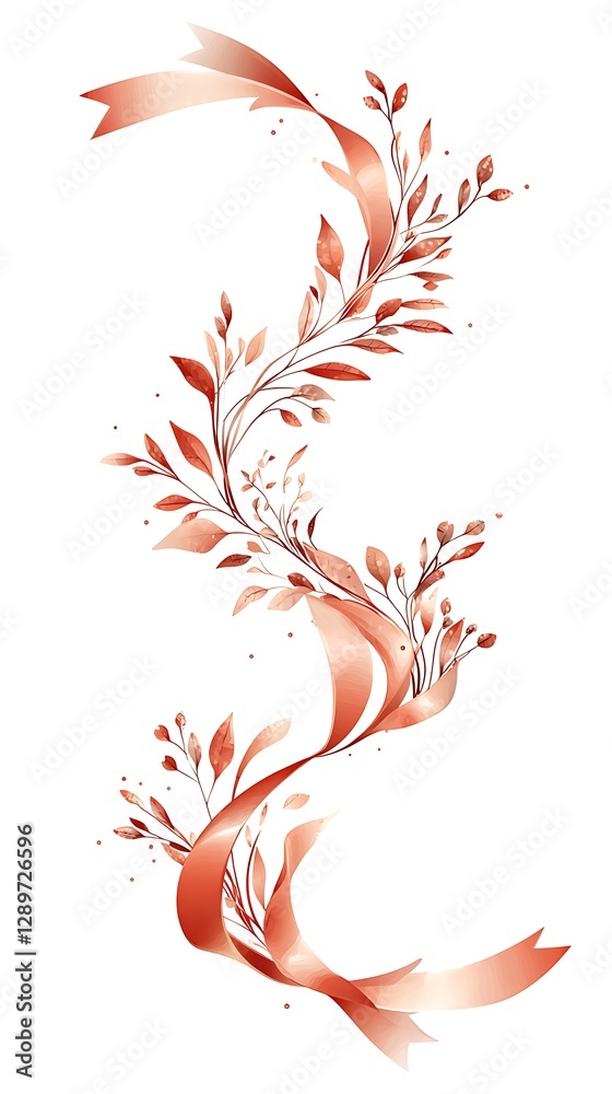 Fototapeta premium Anniversary leaf template set featuring elegant ribbon designs for festive use.