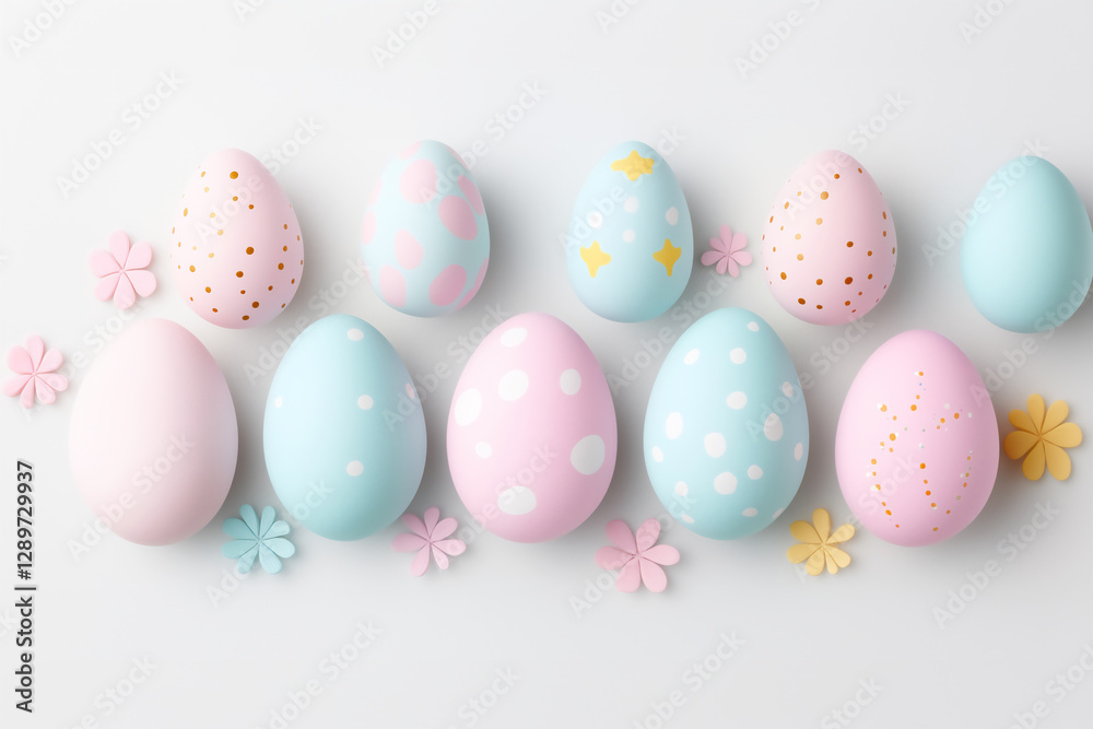 Easter Background with pastel hand painted Eggs, with a soft and warm feel Easter Background with pastel hand painted Eggs, with a soft and warm feel