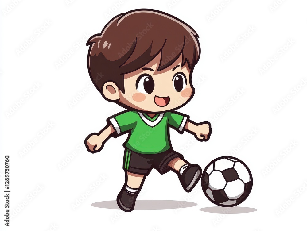 Joyful Boy Playing Soccer Pixel Art Illustration Joyful Boy Playing Soccer Pixel Art Illustration