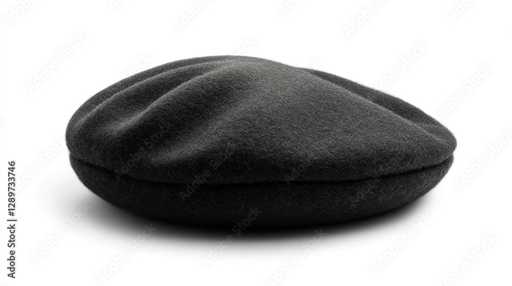 Black beret studio shot, white backdrop Black beret studio shot, white backdrop