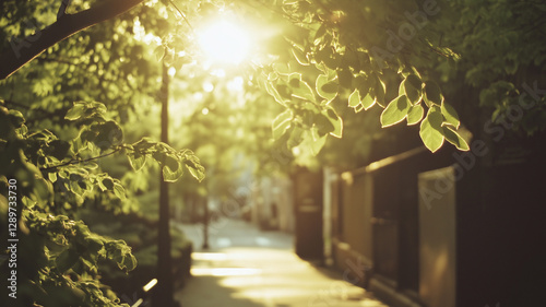 光と影が織りなす緑の小道｜心癒される風景写真