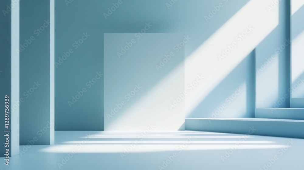 Minimalist Interior Space with Soft Light and Abstract Shapes Creating a Calm Atmosphere for Creativity and Inspiration Minimalist Interior Space with Soft Light and Abstract Shapes Creating a Calm Atmosphere for Creativity and Inspiration