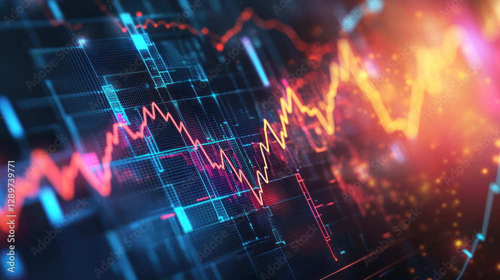 A Fluctuating line graph depicting financial market volatility in healthcare A Fluctuating line graph depicting financial market volatility in healthcare