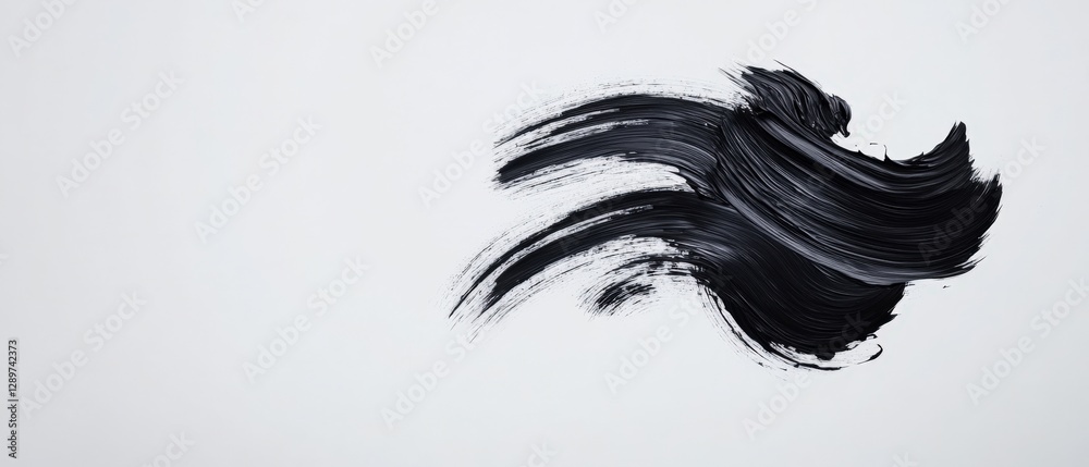 Fototapeta premium abstract Black Paint Stroke on White Background