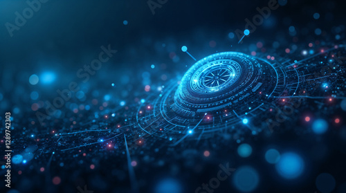 Abstract futuristic background on the theme of artificial intelligence and technology