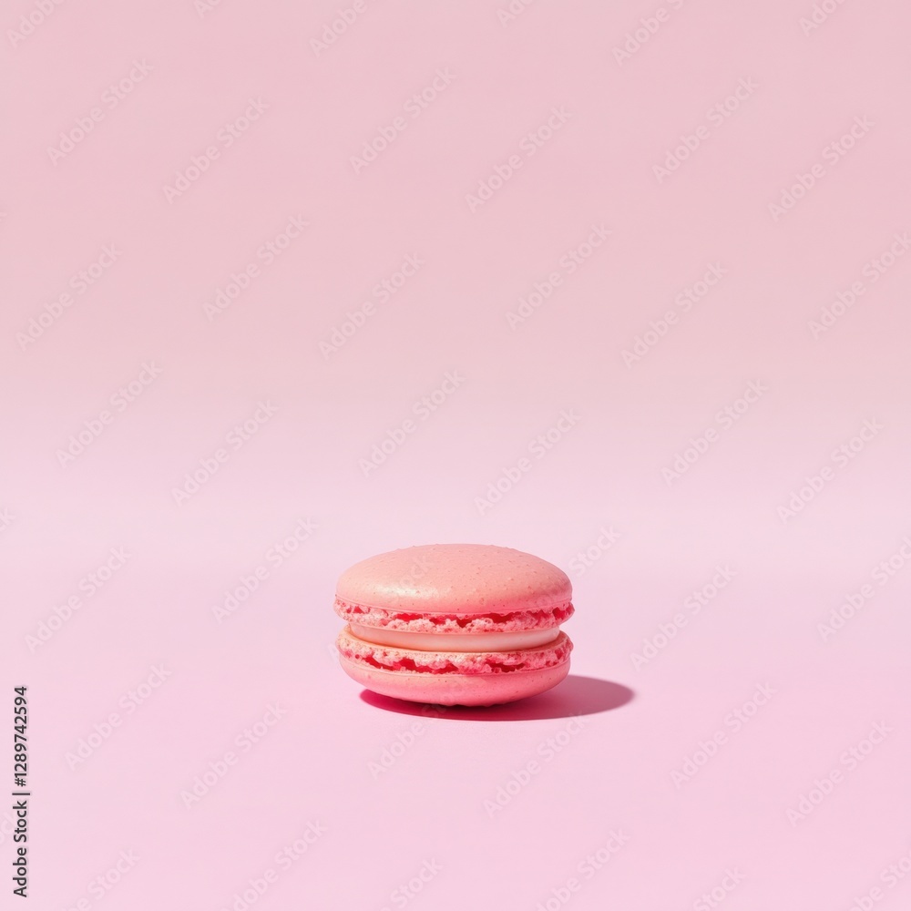 pink macaroon on a pink background pink macaroon on a pink background