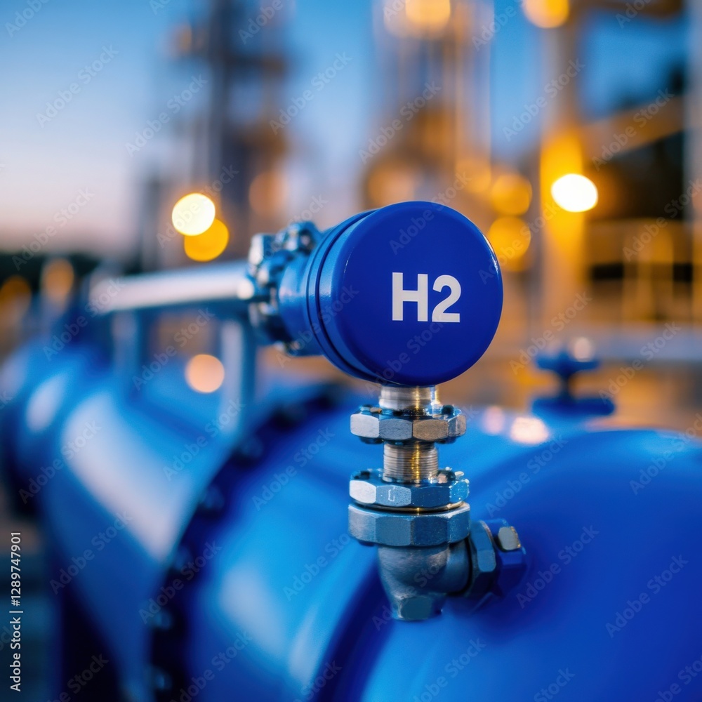Obraz premium Hydrogen h2 pipeline infrastructure system
