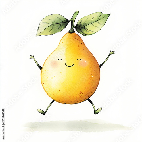 Illustration of a lemon with a smiley face 