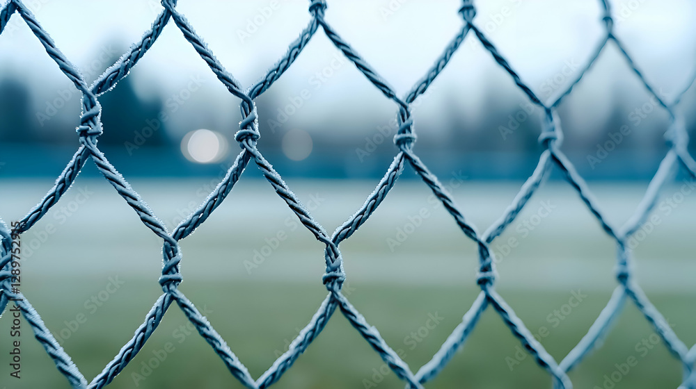 Frozen Netting on a Sports Field Frozen Netting on a Sports Field