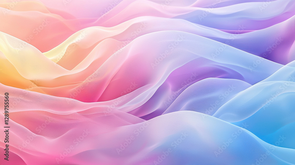 Ethereal landscape of soft pastel gradients merging in waves of color Ethereal landscape of soft pastel gradients merging in waves of color