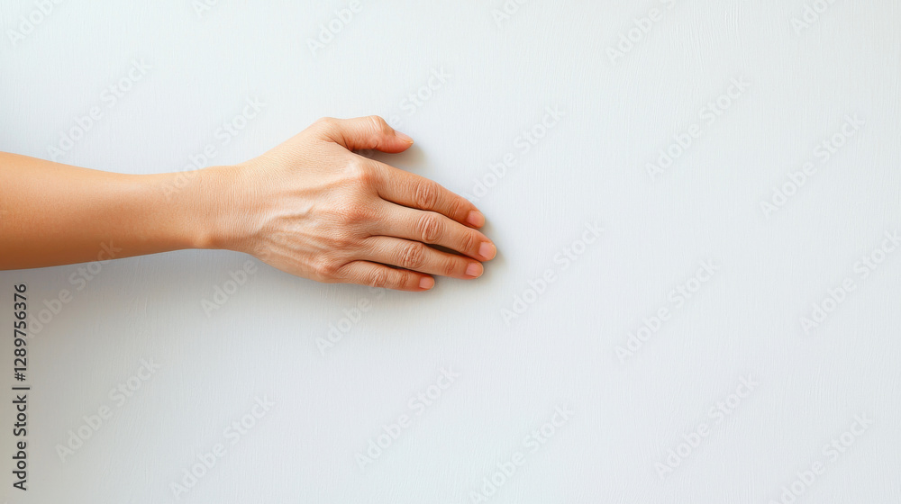 hand gently resting on smooth surface, conveying calmness and serenity hand gently resting on smooth surface, conveying calmness and serenity
