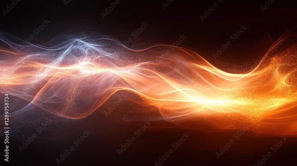 A Glowing Background Shows Flowing Lines Of Light And Energy A Glowing Background Shows Flowing Lines Of Light And Energy