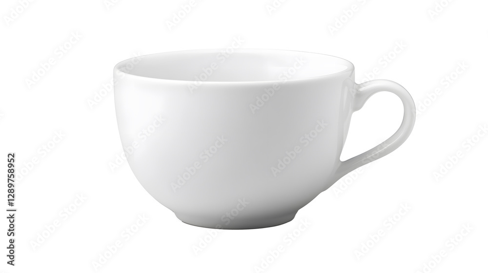 White cup on the table isolated on transparent background White cup on the table isolated on transparent background