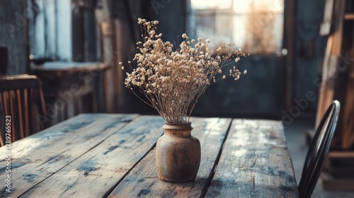 Rustic Still Life: Dried Flowers in a Vintage Pot