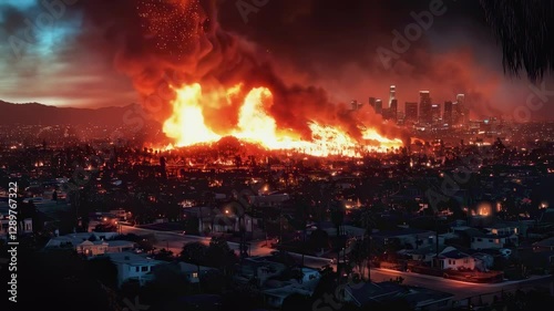 fires in Los Angeles. fires in forests. The city is on fire