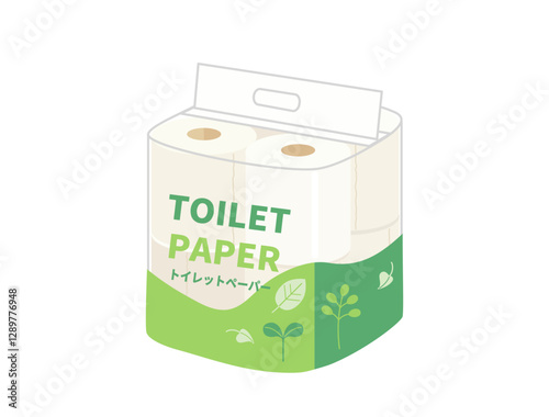 8ロールのトイレットペーパーのイラスト