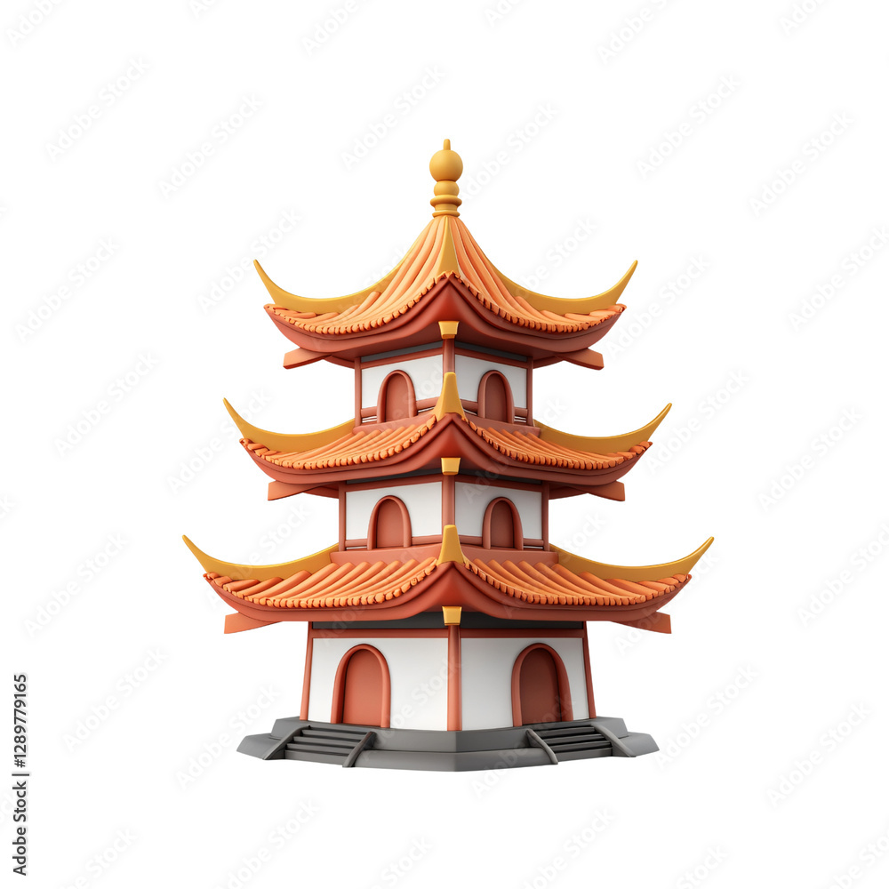 Naklejka premium Chinese Temple of Heaven in the Sky with Traditional Architecture and Roof