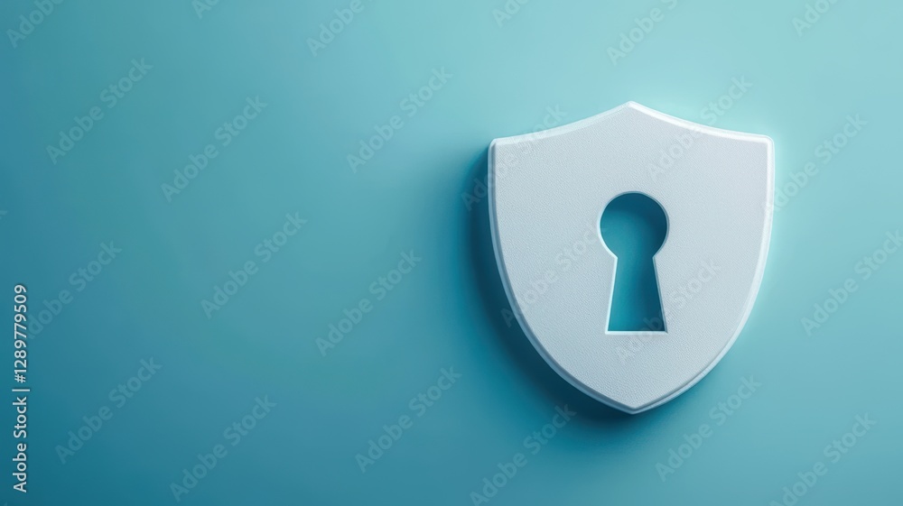 A simple, stylized shield with a keyhole on a soft blue background, symbolizing security and protection. A simple, stylized shield with a keyhole on a soft blue background, symbolizing security and protection.