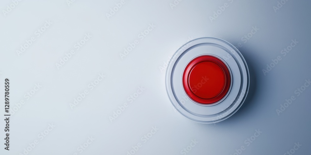A simple red button on a white background, emphasizing its sleek design and functionality. A simple red button on a white background, emphasizing its sleek design and functionality.