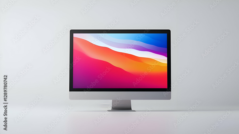 Fototapeta premium Modern Computer Display with Vibrant Abstract Background