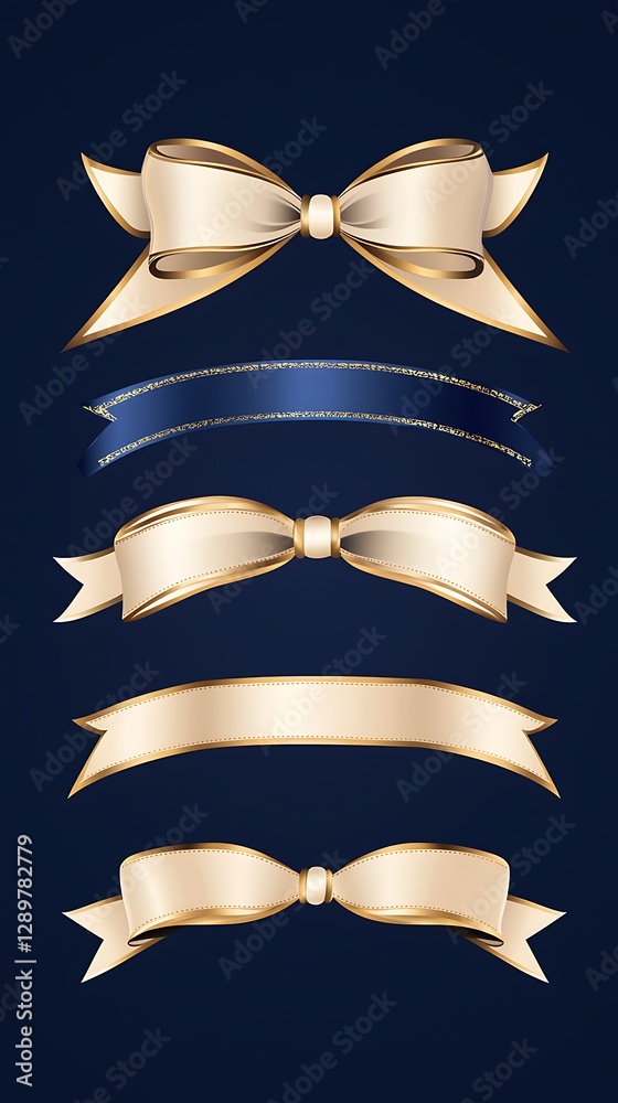Ribbon template set for elegant anniversary celebrations with versatile designs. Ribbon template set for elegant anniversary celebrations with versatile designs.