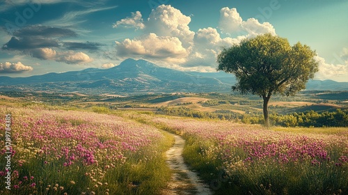 Elegant Mediterranean Spring Landscape