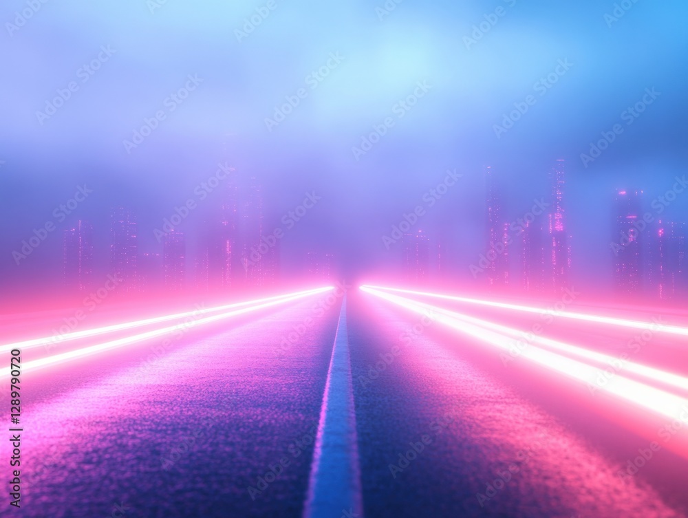 abstract neon cityscape with light trails abstract neon cityscape with light trails