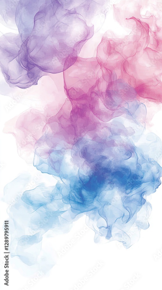Fototapeta premium Pastel smoke swirls, abstract art background, design element